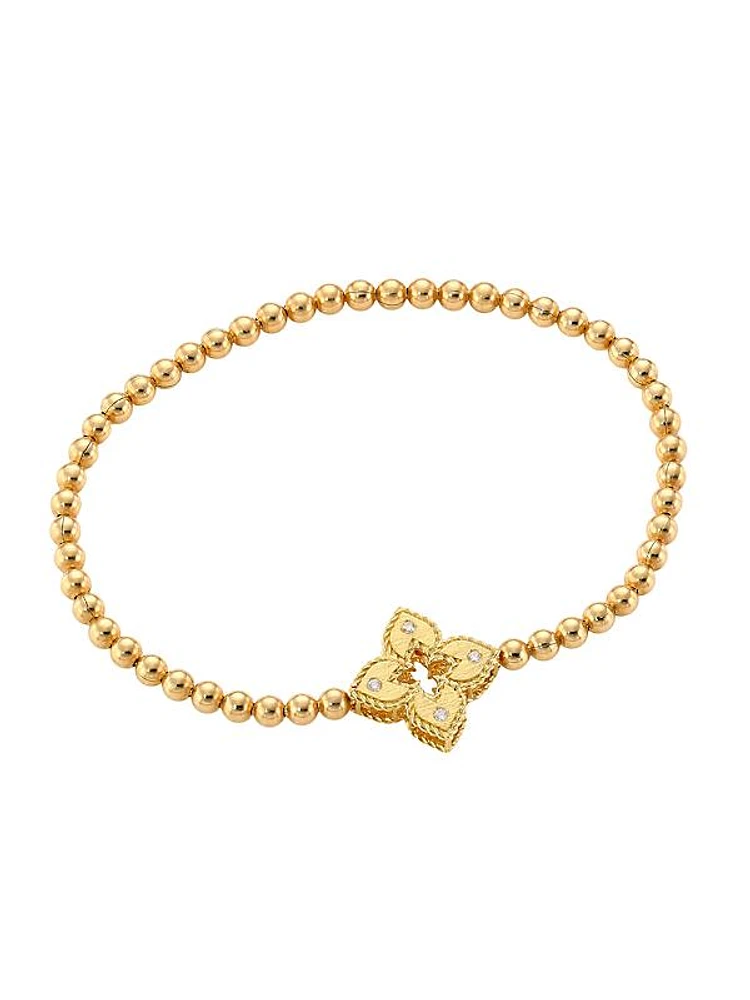 Petite Venetian Station 18K Yellow Gold & Diamond Stretch Bracelet