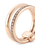 Iconica 18K Rose Gold & Brown Diamond Stack Ring