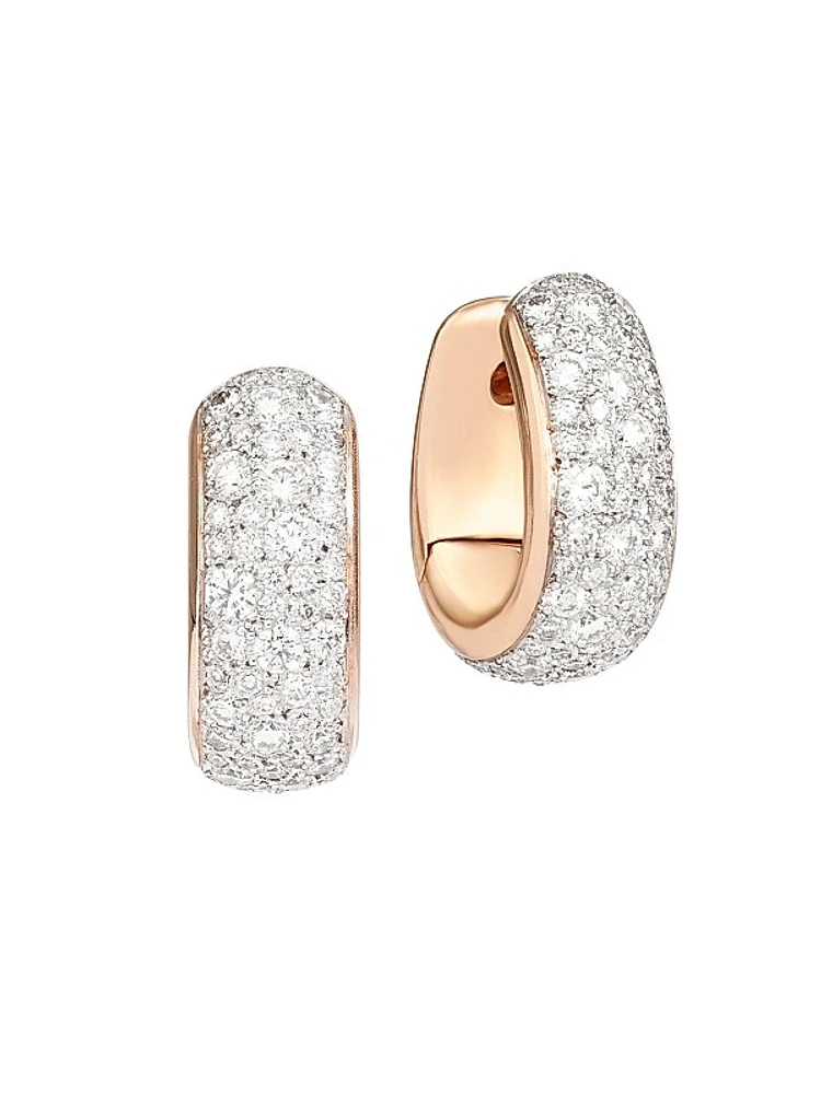 Iconica 18K Rose Gold & Diamond Huggie Hoop Earrings