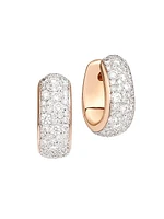 Iconica 18K Rose Gold & Diamond Huggie Hoop Earrings