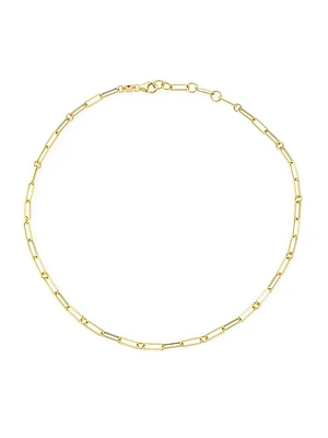 18K Yellow Gold Paper Clip Chain Necklace