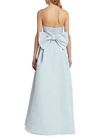 Silk Faille Bow Back Convertible Skirt Jumpsuit