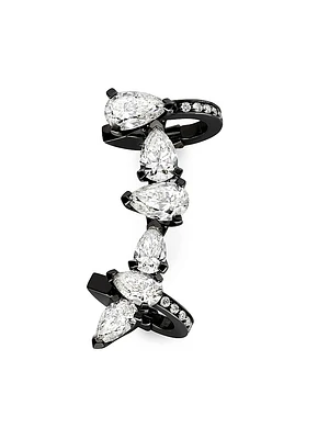 Serti Sur Vide 18K Black Gold & 1.80 TCW Diamond Single Ear Cuff - Left Or Right