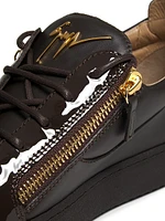 Briel Side Zip Leather Low-Top Sneakers