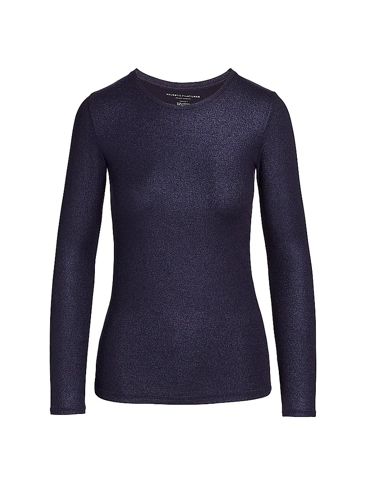 Metallic Long-Sleeve Top