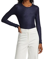 Metallic Long-Sleeve Top