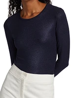Metallic Long-Sleeve Top