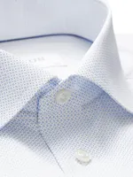 Slim-Fit Micro Floral-Print Dress Shirt