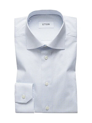 Slim-Fit Micro Floral-Print Dress Shirt