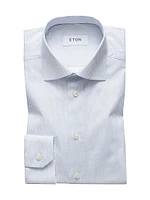 Slim-Fit Micro Floral-Print Dress Shirt