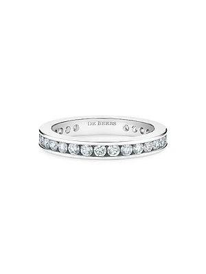 Platinum & Channel-Set Natural Diamond Eternity Band/3MM