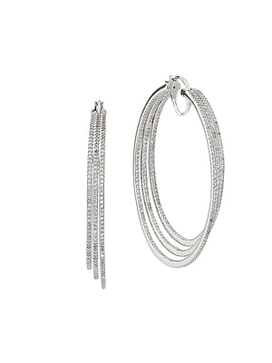 Sterling Silver & Cubic Zirconia Triple-Hoop Earrings