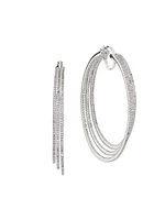 Sterling Silver & Cubic Zirconia Triple-Hoop Earrings