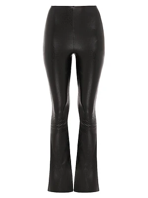 Faux Leather Flared Leggings