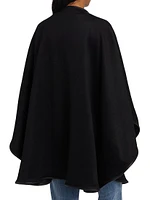 Leather-Trim Reversible Cashmere Cape
