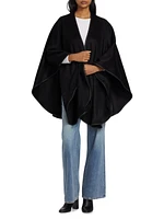 Leather-Trim Reversible Cashmere Cape