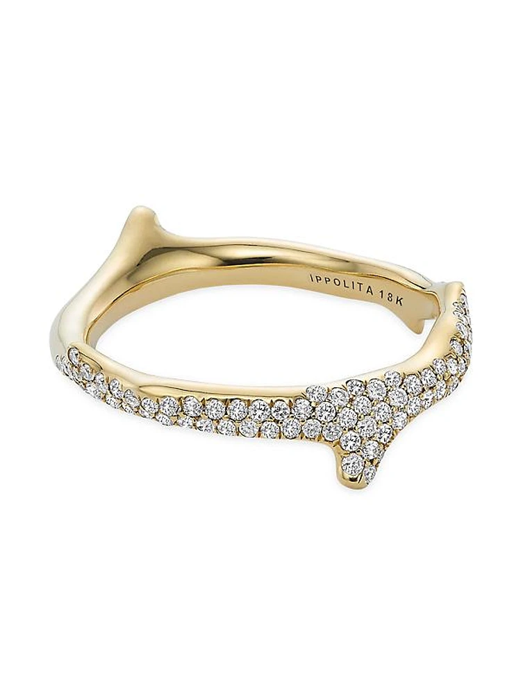 Stardust 18K Green Gold & Diamond Coral Reef Ring
