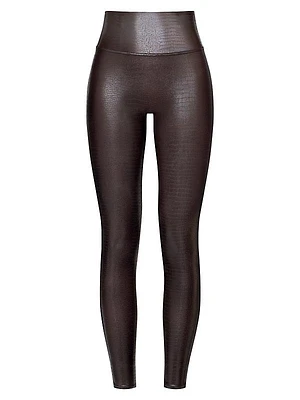 Faux Leather Croc Shine Leggings