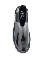 Patent Leather Lug-Sole Chelsea Boots