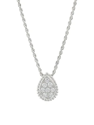 Serpent Boheme 18K White Gold & Diamond Teardrop Necklace
