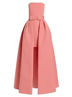 Silk Faille Strapless Minidress with Convertible Skirt