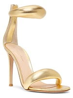 Bijoux Ankle-Strap Metallic Leather Stiletto Sandals
