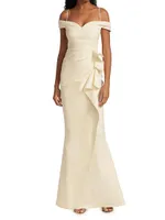 Radoslava Off-The-Shoulder Wrap Gown