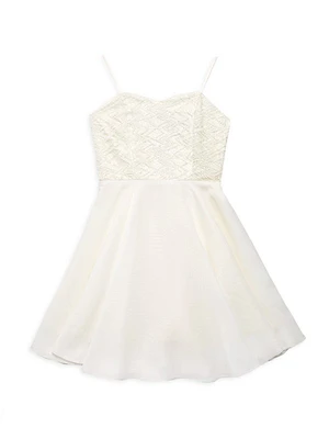 Girl's Sequin Bodice Flared Dress