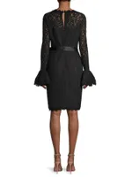 Lace Bell-Sleeve Sheath Dress