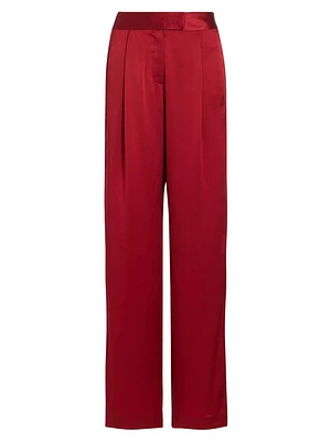 Wide-Leg Silk Trousers