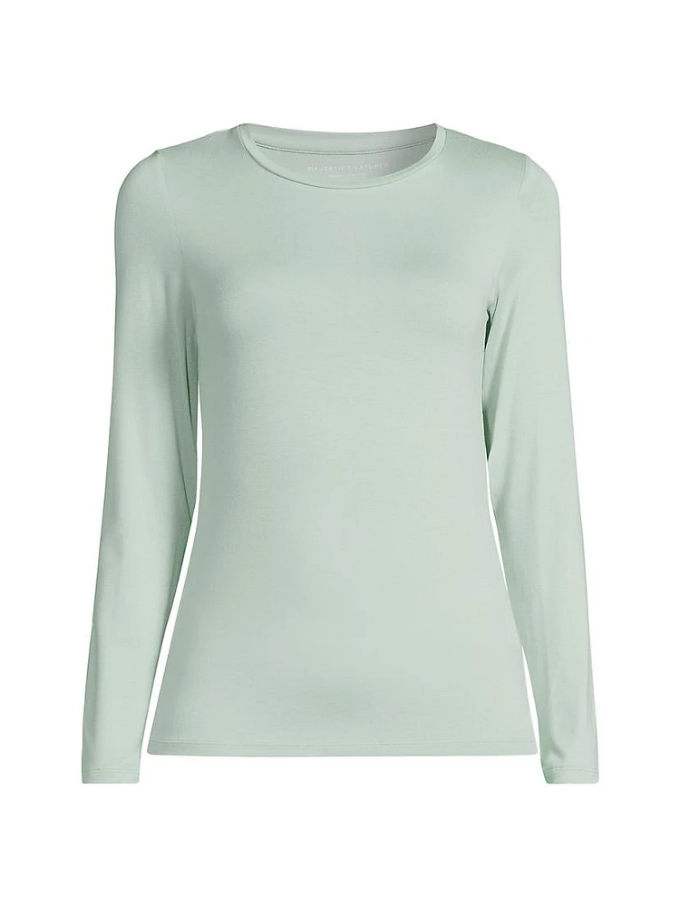 Soft Touch Crewneck Long-Sleeve Top