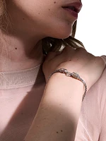 Naga Dragon Silver & Blue Sapphire Double Head Slim Chain Bracelet