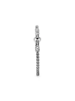 Naga Dragon Silver & Blue Sapphire Double Head Slim Chain Bracelet
