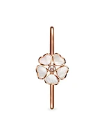Happy Diamonds Happy Hearts Flower 18K Rose Gold, Mother-Of-Pearl & Diamond Bangle