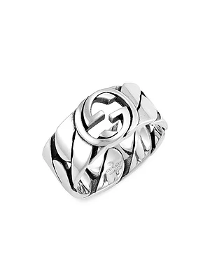 Unisex Sterling Silver Interlocking G Ring
