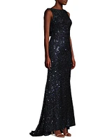 Sequin Sleeveless Sheath Gown