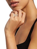 Antifer 18K Rose Gold & Pavé Diamond 4-Row Ring