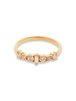 Cascade 18K Yellow Godl & Light Champagne Diamond Ring