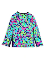 Little Kid's & Neon Turtle Long-Sleeve Rashguard