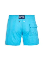 Little Boy's & Boy's Aqua Tortue Swim Trunks
