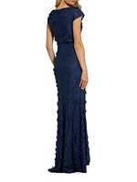 Beaded & Embroidered Lace Gown