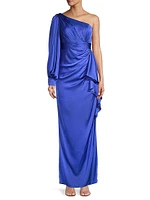 Asymmetric Empire Waist Gown