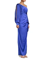 Asymmetric Empire Waist Gown