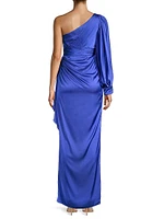Asymmetric Empire Waist Gown
