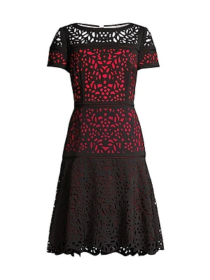 Laser Cut Ombre Dress