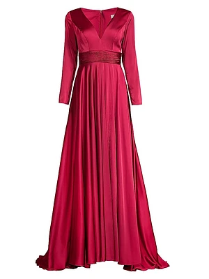 Satin Empire Waist Ballgown