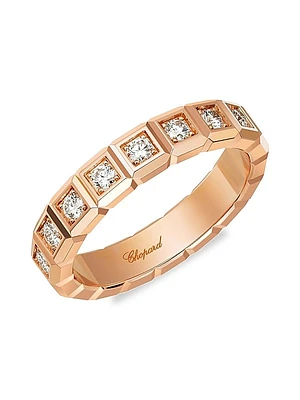 Ice Cube 18K Rose Gold Diamond Ring