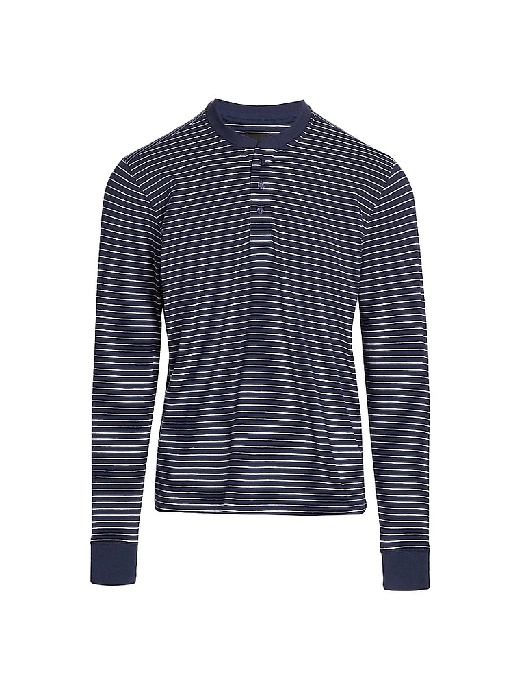 COLLECTION Striped Henley Pajama Top