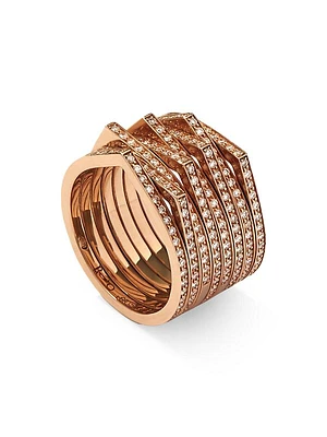 Antifer 18K-Pink-Gold & 1.15 TCW Diamond Row Ring