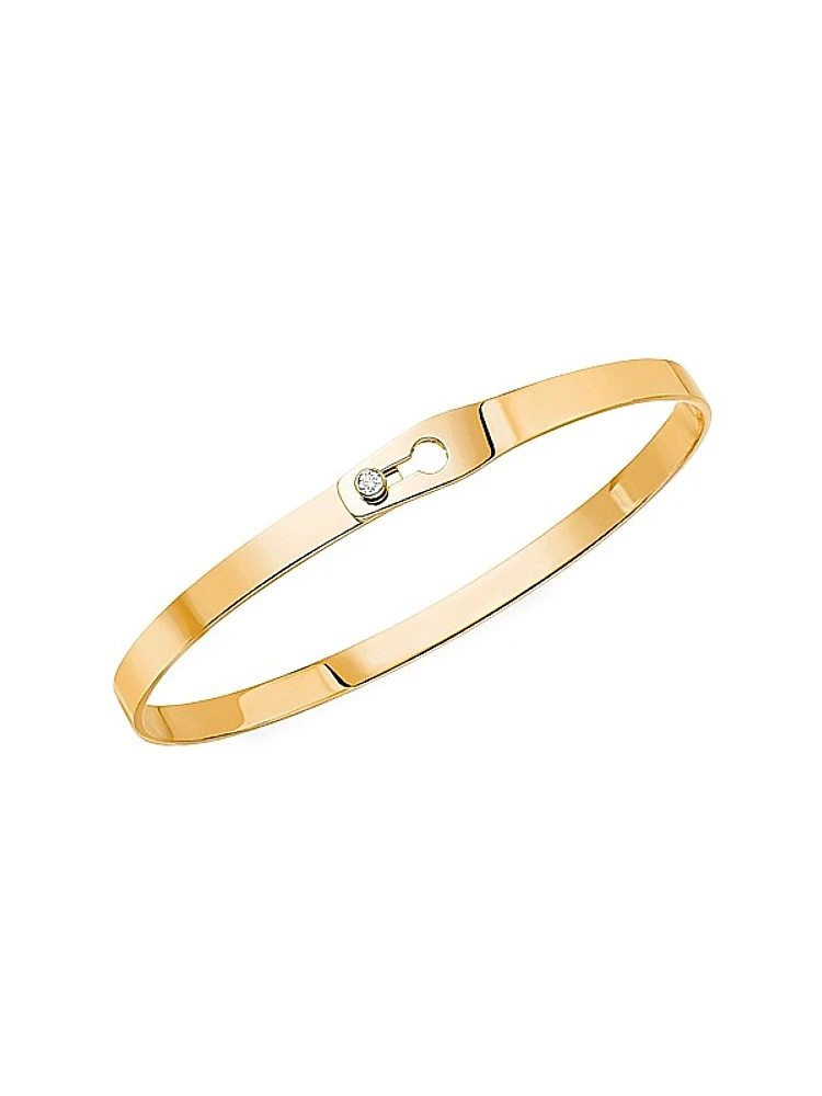 Serrure Ruban 18K Yellow Gold & Diamond Bangle